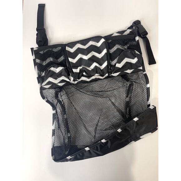 Thirty-One Stroller Walker On A Stroll Organizer Bag Black Chevron Stripe NEW! - Picture 1 of 5